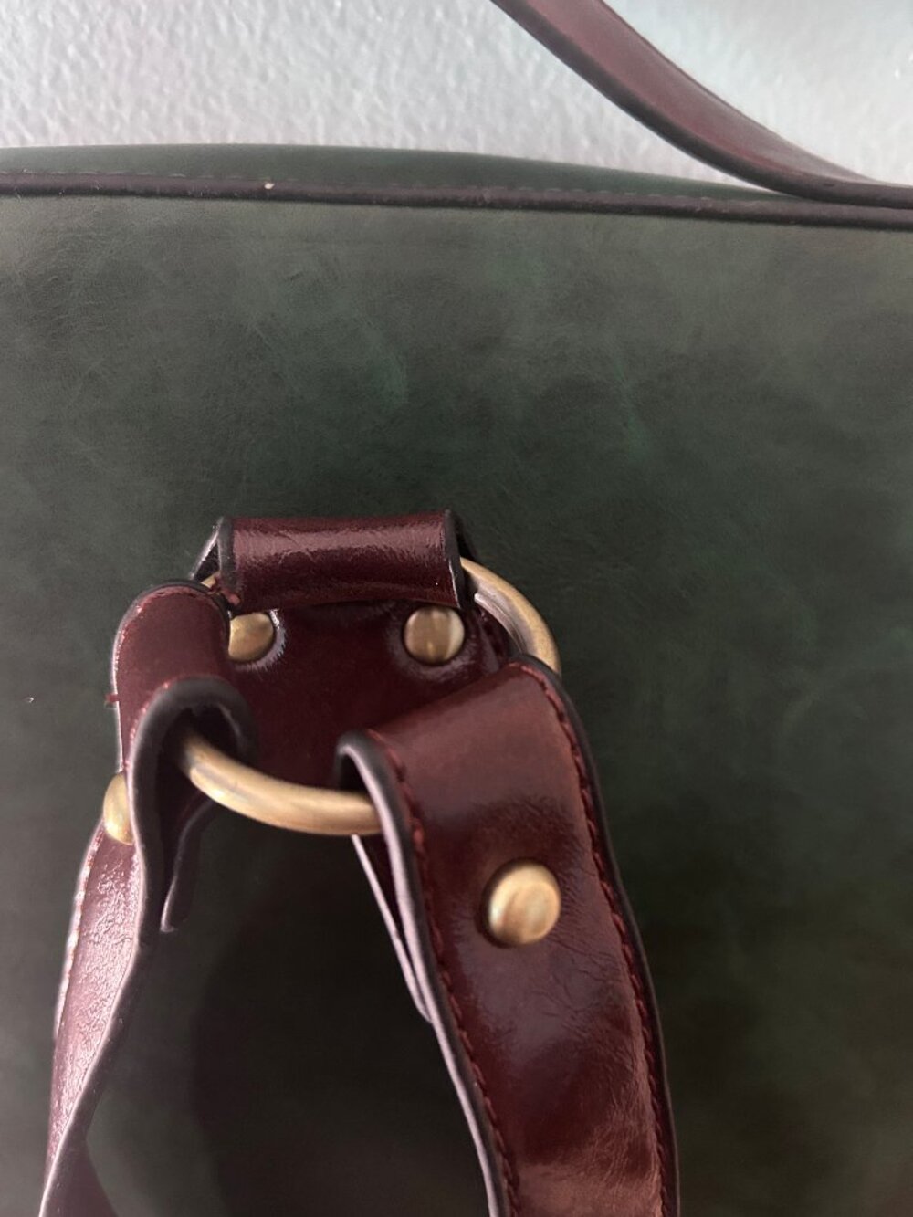 Nu G Forest Green Woven Unisex Satchel Backpack Dark Academia/Poetcore - Picture 8 of 16